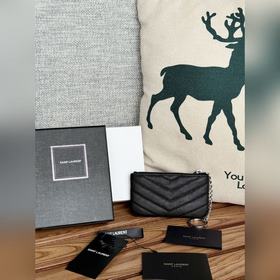 SAINT LAURENT Мини-кошелек из зернисто