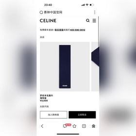 Классический кашемировый шарф CELINE.