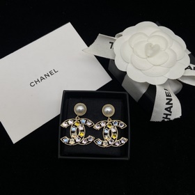 Серьги Chanel Double C с цветными звез