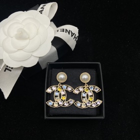 Серьги Chanel Double C с цветными звез