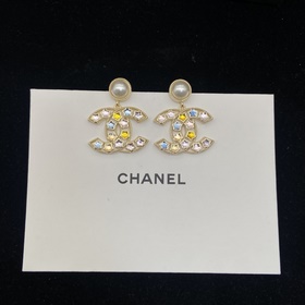 Серьги Chanel Double C с цветными звез