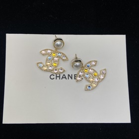Серьги Chanel Double C с цветными звез