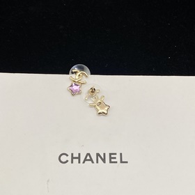 2 цвета Серьги Chanel Double C Star 
