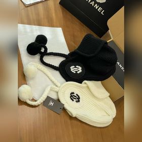 Шапка Chanel 25N с ушанками из трикота