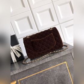 Сумка с двойным клапаном из коричневог