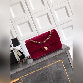Бургундия 2.55 Chanel с двойным клапан