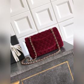 Бургундия 2.55 Chanel с двойным клапан
