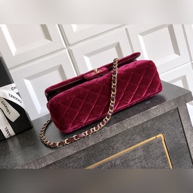 Бургундия 2.55 Chanel с двойным клапан