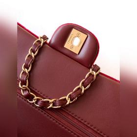 Бургундия 2.55 Chanel с двойным клапан