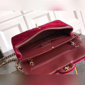 Бургундия 2.55 Chanel с двойным клапан