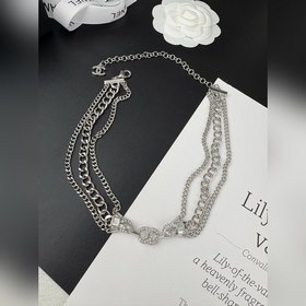 Новое серебряное колье Chanel с двойно