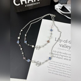 Ожерелье Chanel 25p Новинка Синие буси
