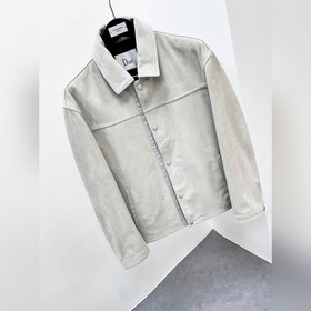 Мужская кожаная куртка Dior с воротник