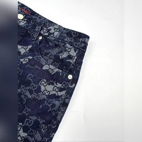 Брюки Gucci из джинсовой ткани с жакка