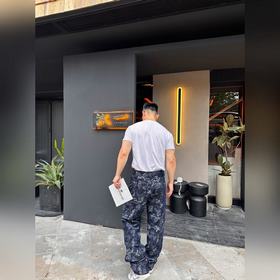 Брюки Gucci из джинсовой ткани с жакка