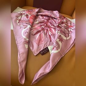 Gucci 25new Шарф из шелка с цветочным 