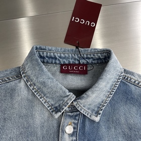 Рубашка Gucci из денима с тиснением и