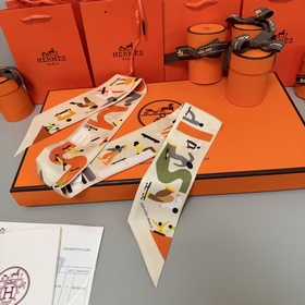 Шелковый шарф Hermès Twilly Шелковый