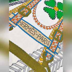Шарф Hermès, ручной работы, сшитый с п