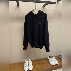 Loewe, вязаный худи с вышитым логотипо