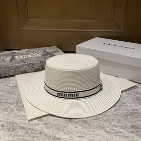 Шляпа из соломы с широкими полями Miu
