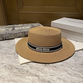 Шляпа из соломы с широкими полями Miu