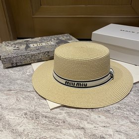 Шляпа из соломы с широкими полями Miu
