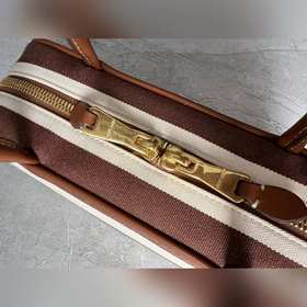 Новая сумка из канваса с коричневыми п