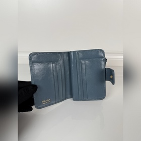 Кожаный кошелек PRADA из синей кожи с 