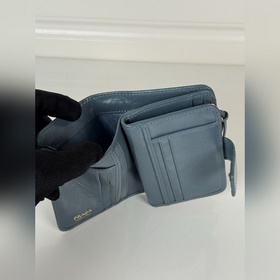 Кожаный кошелек PRADA из синей кожи с 