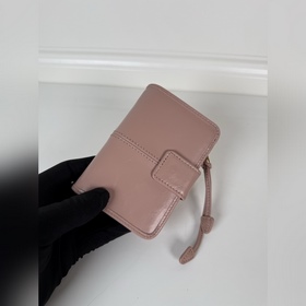 Короткий кожаный кошелек PRADA из теля