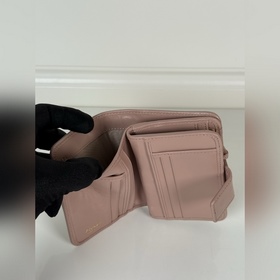 Короткий кожаный кошелек PRADA из теля
