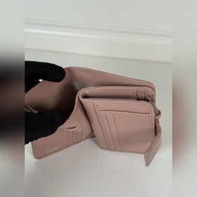 Короткий кожаный кошелек PRADA из теля