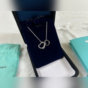 Двухцветное колье Tiffany Double Heart