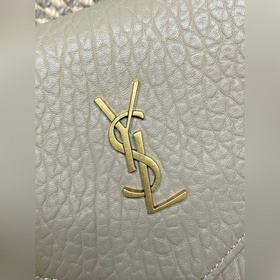 Большой клатч YSL в цвете «молочный ча