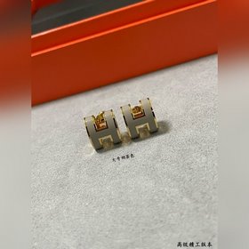 Большие серьги Hermès с эмалью в форме