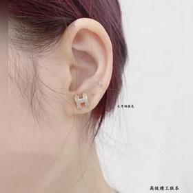 Большие серьги Hermès с эмалью в форме
