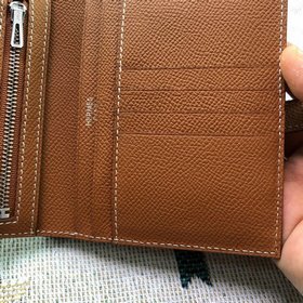 Короткий кошелек HERMES Bearn из кожи 