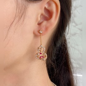 Серьги Qeelin Wulu Lace Red Gourd из п