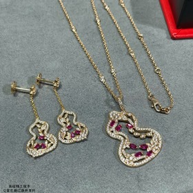 Серьги Qeelin Wulu Lace Red Gourd из п