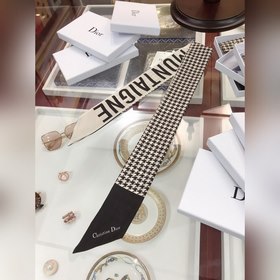 Шелковый шарф Dior с узором «гусиная л