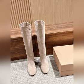 Высокие сапоги на каблуке из замши Gi