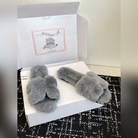 Тапочки Hermès 25SS Teddy Fur (официал
