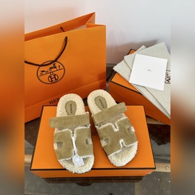 HERMES Классические тапочкиз плюша 