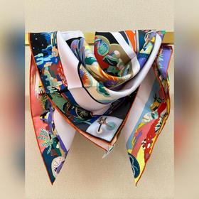 Шарф Hermès , квадратный, 90 см, ра