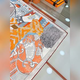 Двусторонняя шелковая косынка Hermès 9