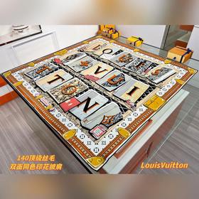 LV LIBRARY 140 Двусторонний шарф из ше