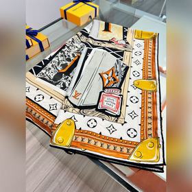 LV LIBRARY 140 Двусторонний шарф из ше