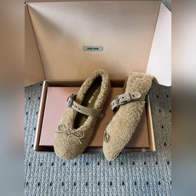 Miu 25FW Deck Shoes Новые плюшевые мок