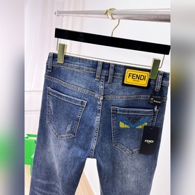 Мужские джинсы FENDI из ткани «Таннин»
